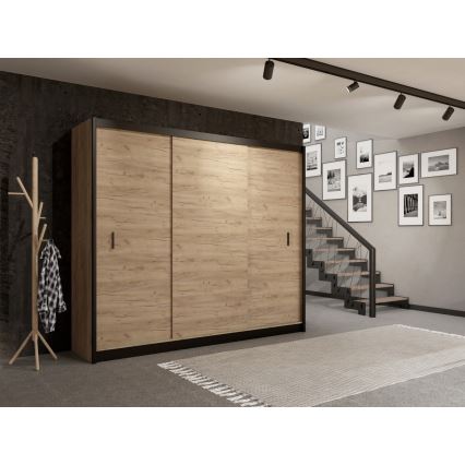 Vaatekaappi liukuovilla SAPHIRA 250x215 cm craft-tammi