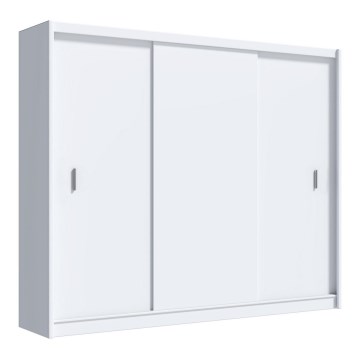 Vaatekaappi liukuovilla SAPHIRA 250x215 cm valkoinen