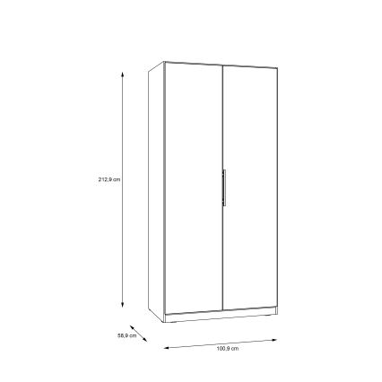 Vaatekaappi MARO 100x213 cm artisan-tammi