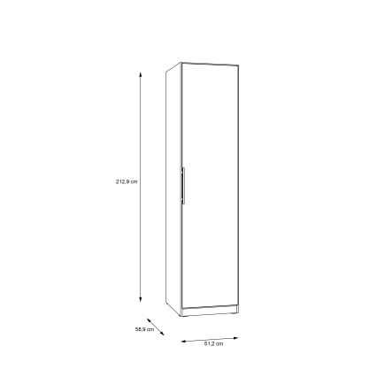 Vaatekaappi MARO 51 x 213 cm, artisan-tammi