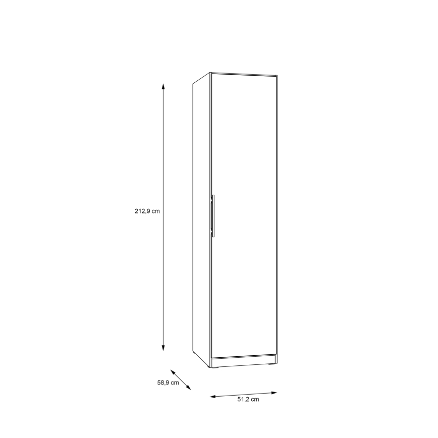 Vaatekaappi MARO 51 x 213 cm, artisan-tammi