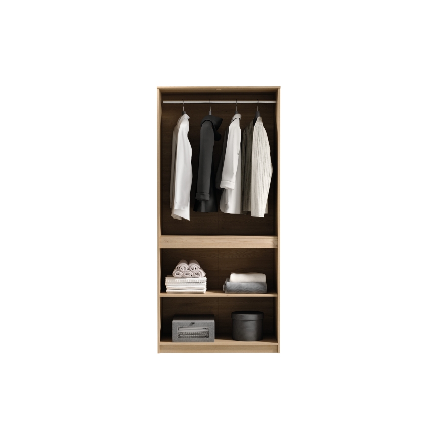 Vaatekaappi MIYABI 90x198x52 cm, Cremona-tammi
