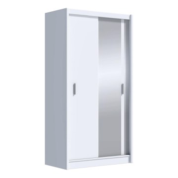 Vaatekaappi peilillä SABRINA 120x215 cm valkoinen
