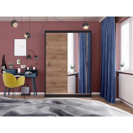 Vaatekaappi peilillä SABRINA 150x215 cm craft-tammi