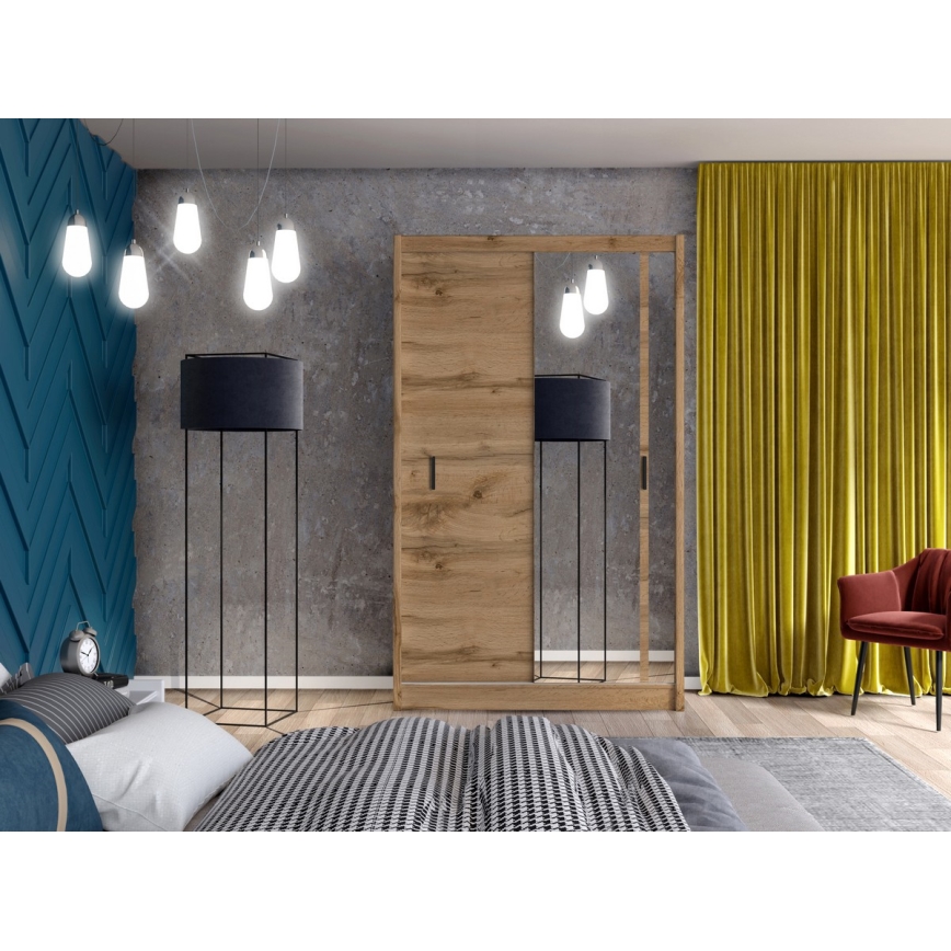 Vaatekaappi peilillä SABRINA 150x215 cm woltan tammi