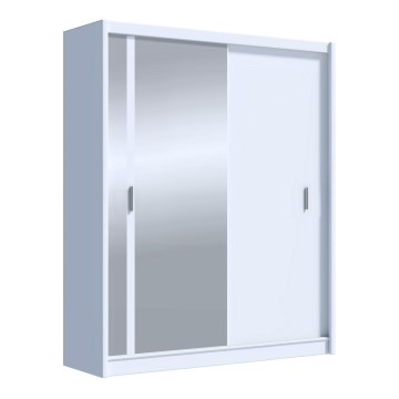 Vaatekaappi peilillä SABRINA 180x215 cm valkoinen