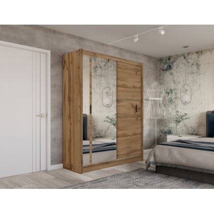 Vaatekaappi peilillä SABRINA 180x215 cm woltan tammi