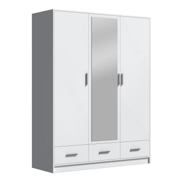 Vaatekaappi peilillä SANNA 150x215 cm valkoinen