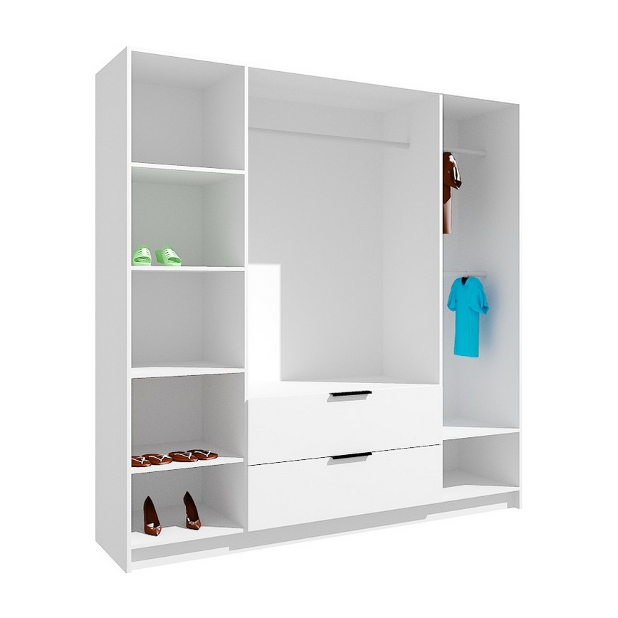 Vaatekaappi peilillä VISTA 200x215 cm artisan-tammi/grafiitti