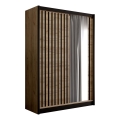 Vaatekaappi SANTINO peilillä 150x215 cm, craft-tammi/musta