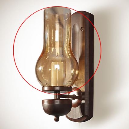 Vaihtolasi seinävalaisimiin TAVERN/COTTAGE E14 210x110 mm ruskea