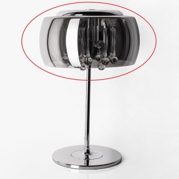 Vaihtolasikupu pöytävalaisimeen (G9-kanta), Ø 28 cm, savunharmaa
