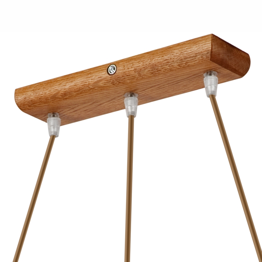 Vaijerilla ripustettava AIDA-riippuvalaisin 3xE27/60W/230V halkaisija 25 cm tammi