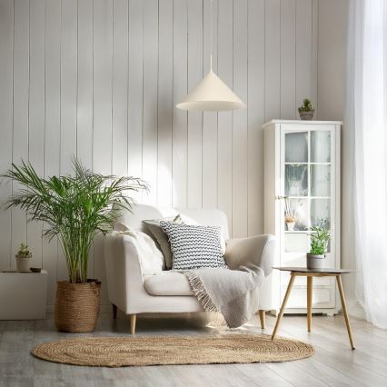 Vaijerilla ripustettava CAPITAL-riippuvalaisin 1xGX53/15W/230V, Ø 46 cm, kermanvärinen