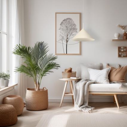 Vaijerilla ripustettava CAPITAL-riippuvalaisin 1xGX53/15W/230V, Ø 46 cm, kermanvärinen