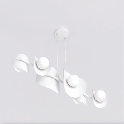 Vaijerilla ripustettava ELEMENTI-riippuvalaisin 6xG9/8W/230V valkoinen