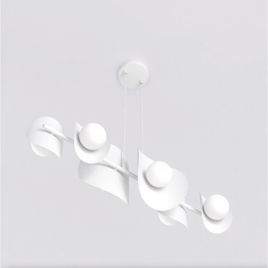 Vaijerilla ripustettava ELEMENTI-riippuvalaisin 6xG9/8W/230V valkoinen