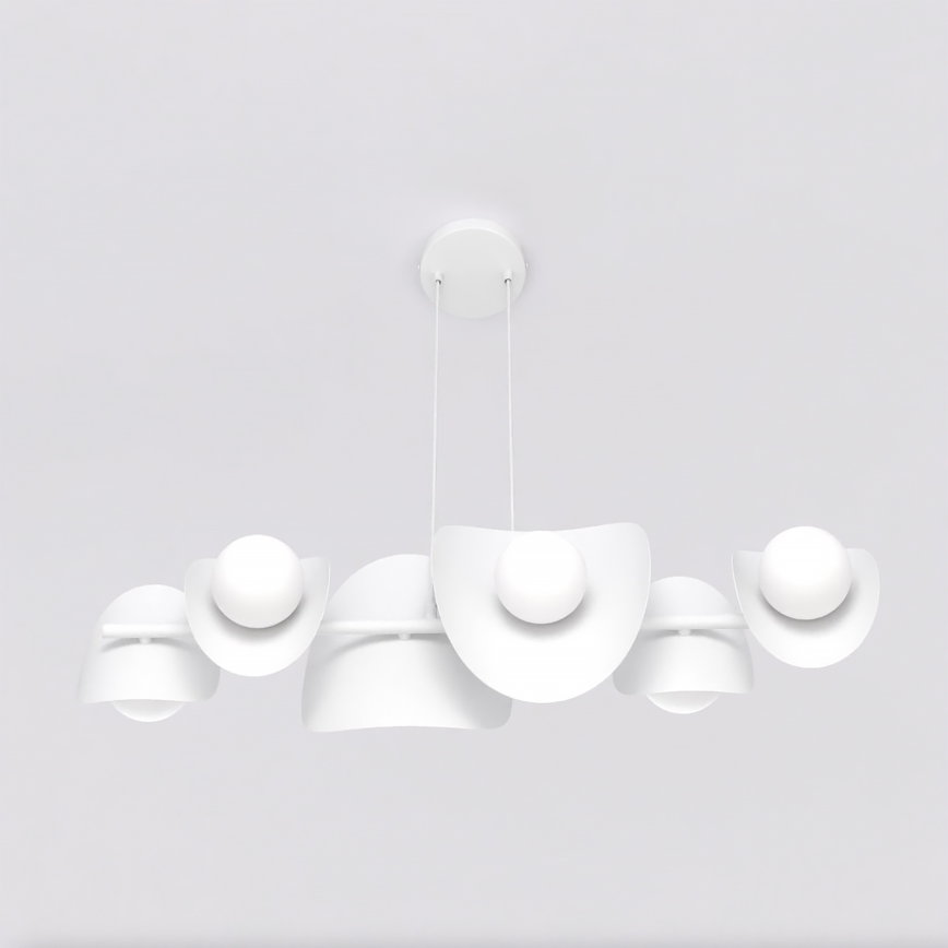 Vaijerilla ripustettava ELEMENTI-riippuvalaisin 6xG9/8W/230V valkoinen