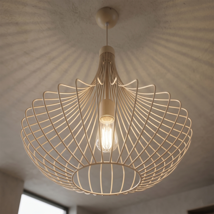 Vaijerilla ripustettava kattokruunu BALERINA 1xE27/15W/230V beige