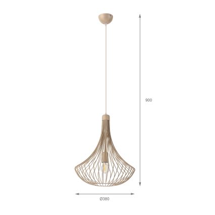 Vaijerilla ripustettava kattokruunu BALERINA 1xE27/15W/230V beige