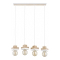 Vaijerilla ripustettava MIKO-riippuvalaisin 4xE27/15W/230V valkoinen/beige