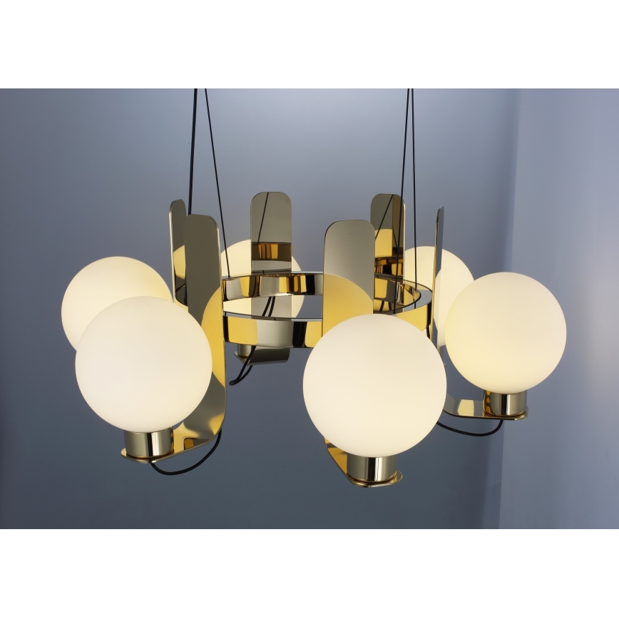 Vaijerilla ripustettava REGGIO-riippuvalaisin 6xE27/40W/230V, kultainen