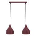 Vaijerilla roikkuva kattokruunu NOAK CLASSIC 2xE27/15W/230V burgundinpunainen