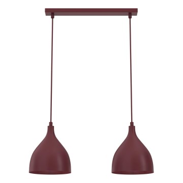 Vaijerilla roikkuva kattokruunu NOAK CLASSIC 2xE27/15W/230V burgundinpunainen