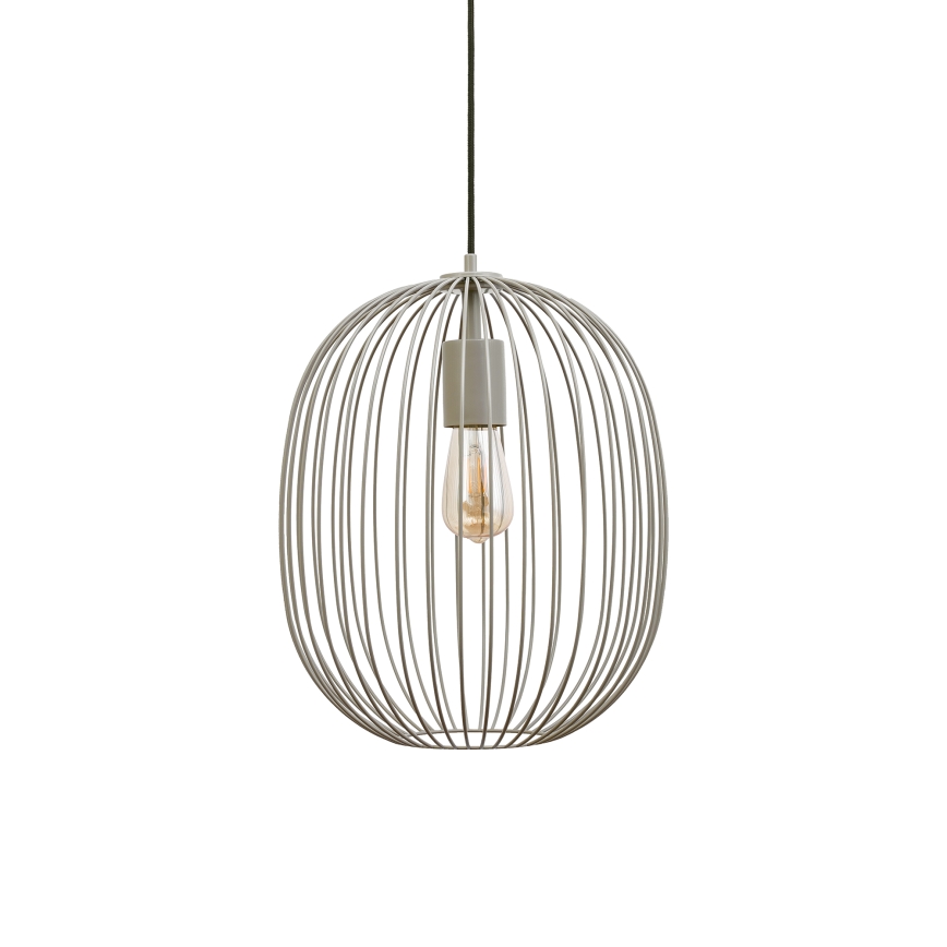 Vaijerilla roikkuva OVELLA-riippuvalaisin, 1xE27/15W/230V, halkaisija 34 cm, beige
