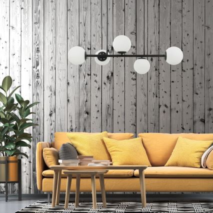 Vaijeririippuvalaisin MADDIE 5xE14/5W/230V musta