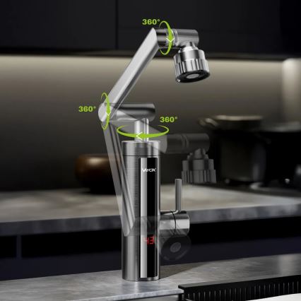 Välitön vedenlämmitin LED mukana näyttö 3000W/230V IPX4 antrasiitti