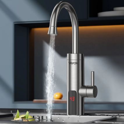 Välitön vedenlämmitin LED mukana näyttö 3000W/230V IPX4 ruostumaton