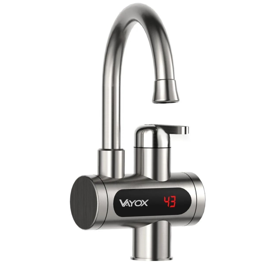 Välitön vedenlämmitin LED mukana näyttö 3000W/230V IPX4 ruostumaton