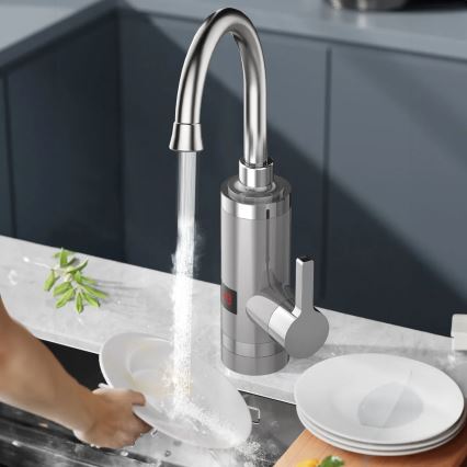 Välitön vedenlämmitin LED mukana näyttö 3000W/230V IPX4 ruostumaton