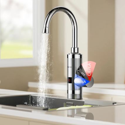 Välitön vedenlämmitin LED mukana näyttö 3000W/230V IPX4 ruostumaton