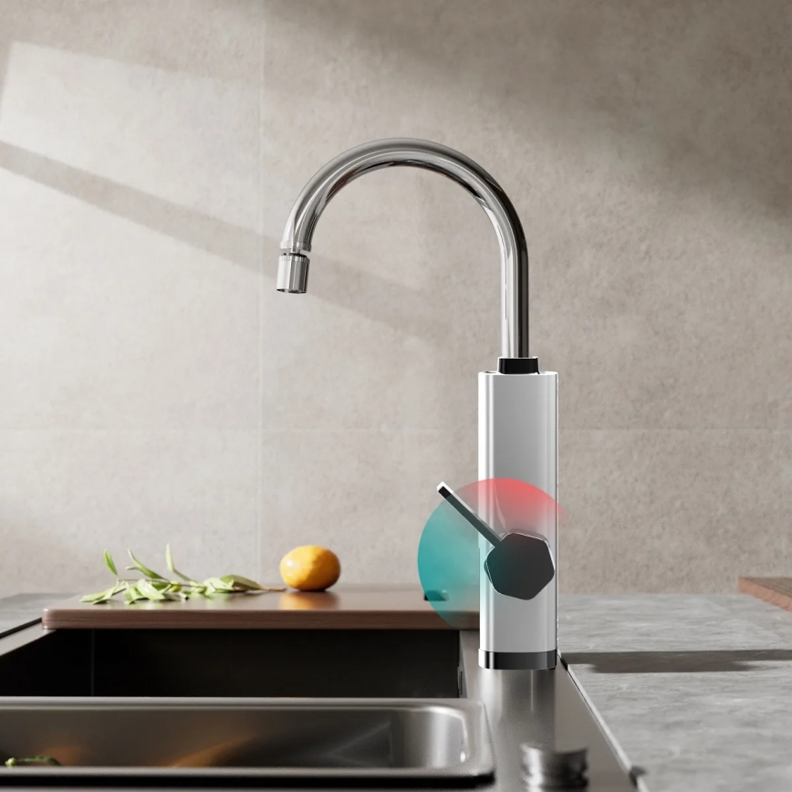 Välitön vedenlämmitin LED mukana näyttö 3000W/230V IPX4 valkoinen