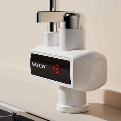 Välitön vedenlämmitin LED mukana näyttö 3000W/230V IPX4 valkoinen