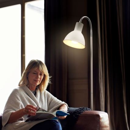 Valkoinen lattiavalaisin 1xE27/25W/230V