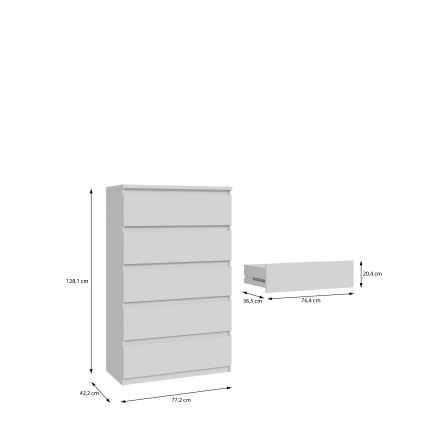 Valkoinen MAO-lipasto laatikoilla