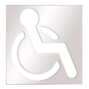 Vammaisten symboli 12x12 cm ruostumaton teräs/hopea