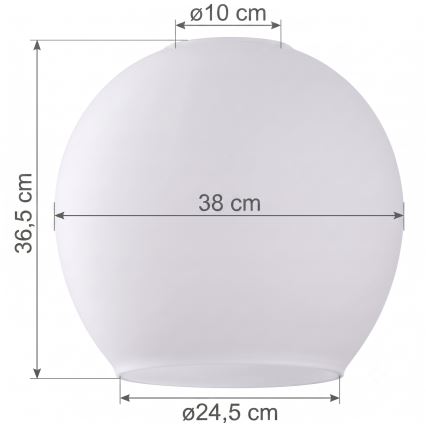 Varalasi kattovalaisimeen KULA E27, Ø 38 cm, valkoinen/kirkas
