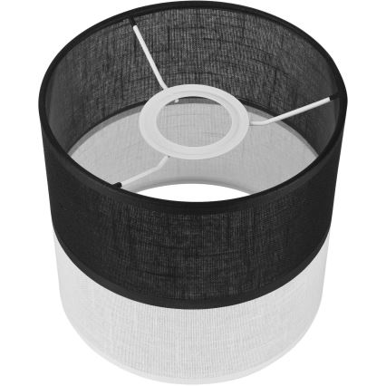 Varaava varjostin kattokruunuun, seinävalaisimeen ja pöytälamppuun ANDREA E27 halkaisija 16 cm musta/valkoinen