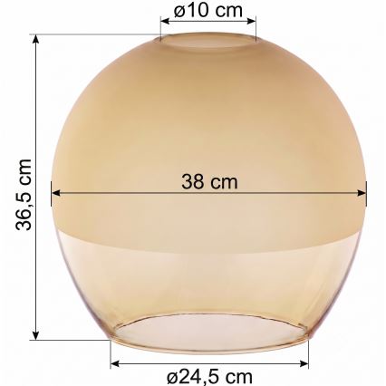 Varaosa: lasi kattokruunuun KULA E27, halkaisija 38 cm, savunharmaa/beige