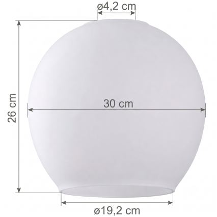 Varaosa: lasi kattokruunuun KULA E27, Ø 30 cm, valkoinen