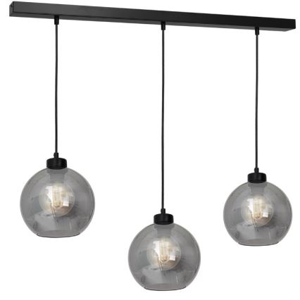 Vara lasikupu SOFIA E27 Ø 20 cm savunharmaa musta