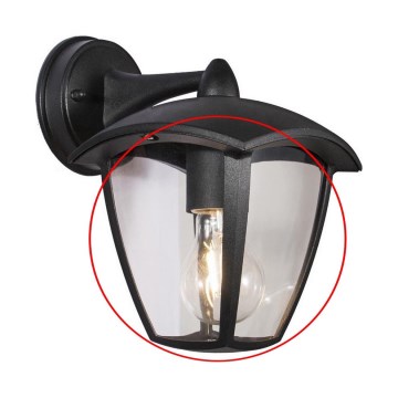 Varaosa – lasikupu LUNA E27 -seinävalaisimeen, kirkas