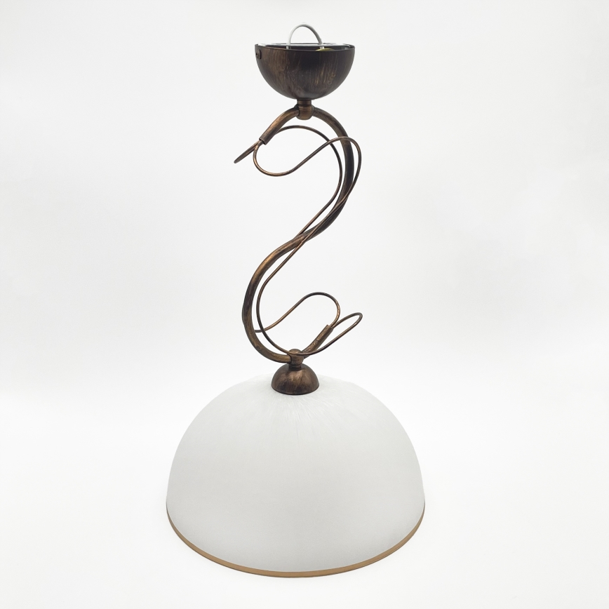 Varrellinen riippuvalaisin COBRA 1xE27/60W/230V, halkaisija 30 cm, pronssi/patina