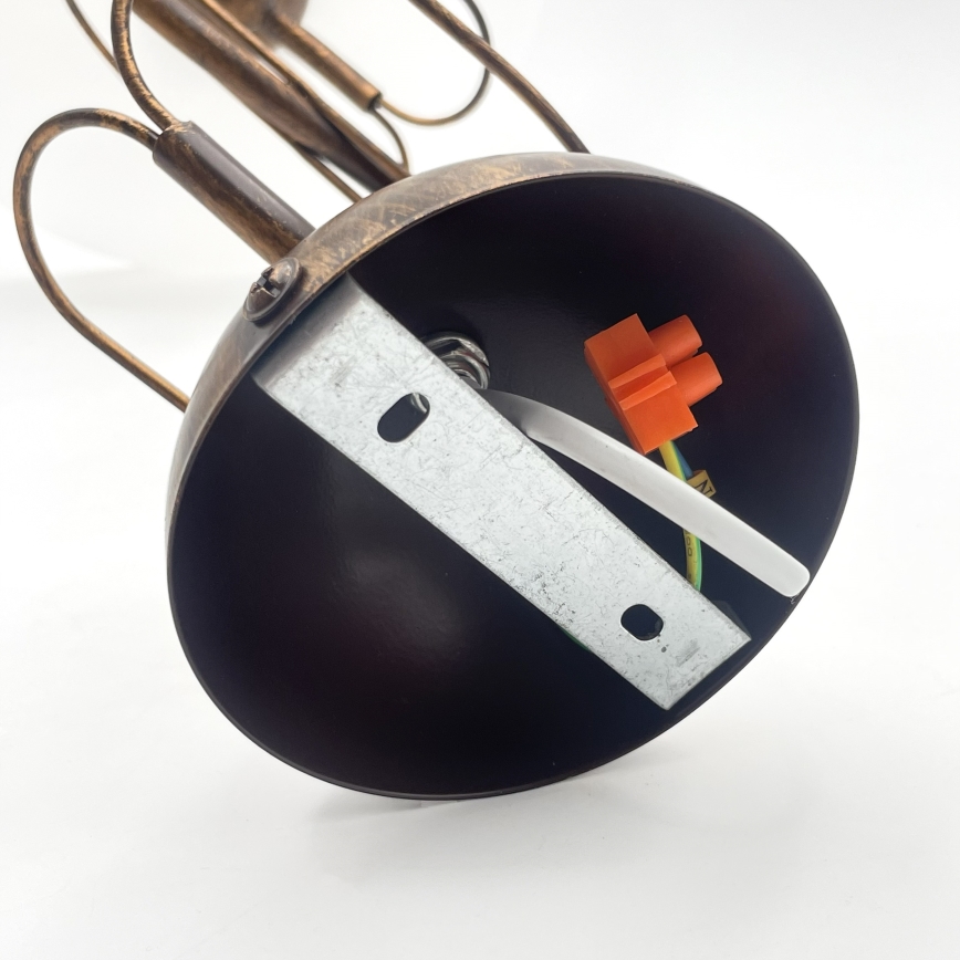 Varrellinen riippuvalaisin COBRA 1xE27/60W/230V, halkaisija 30 cm, pronssi/patina