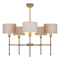 Varrellinen riippuvalaisin MADELA 5xE14/40W/230V valkoinen/beige