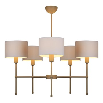 Varrellinen riippuvalaisin MADELA 5xE14/40W/230V valkoinen/beige